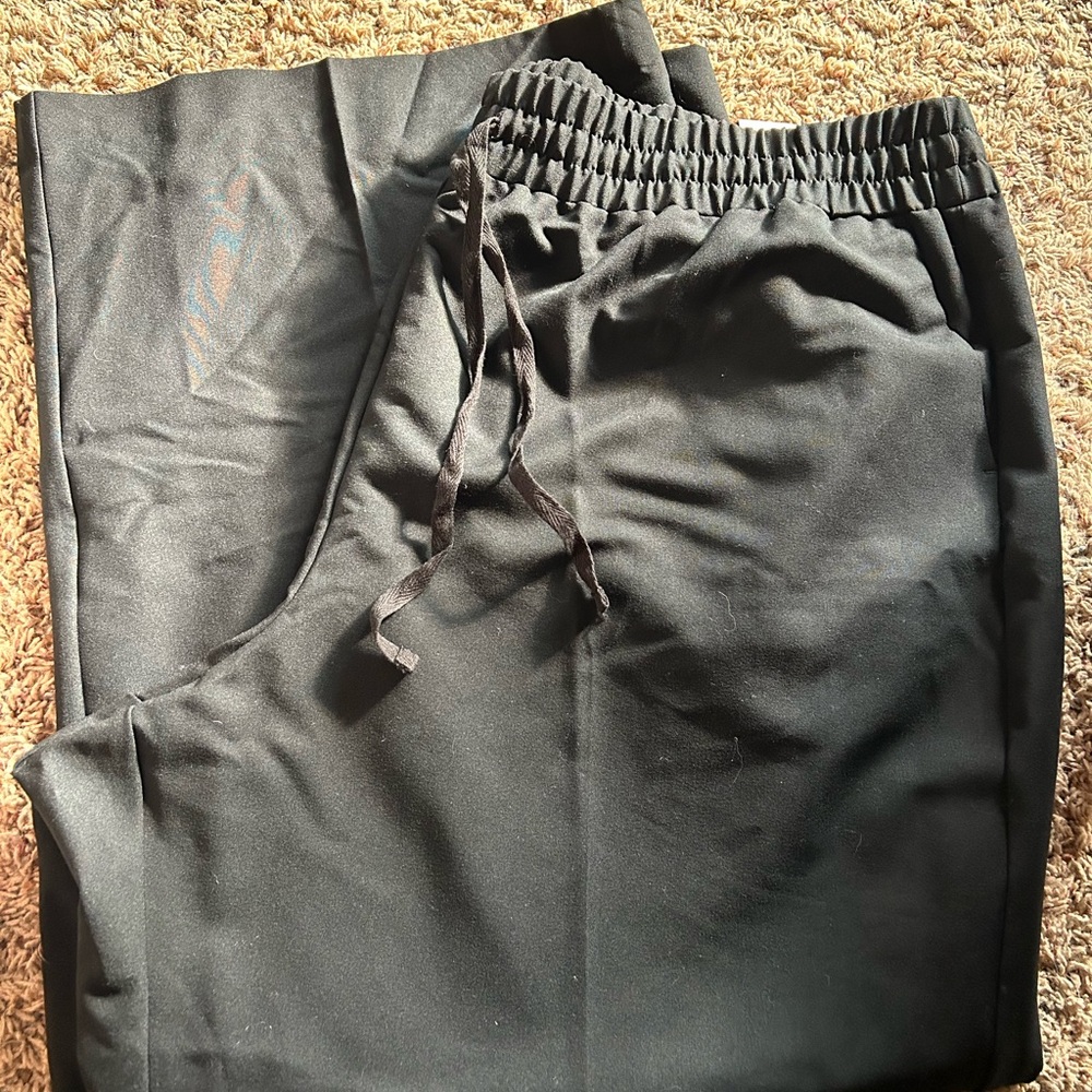 Lane Bryant black wide leg drawstring waist pants size 26S The Perfect Drape NWT